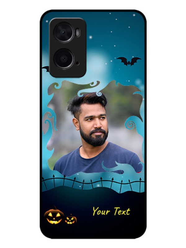Custom Oppo A76 Custom Glass Phone Case - Halloween frame design