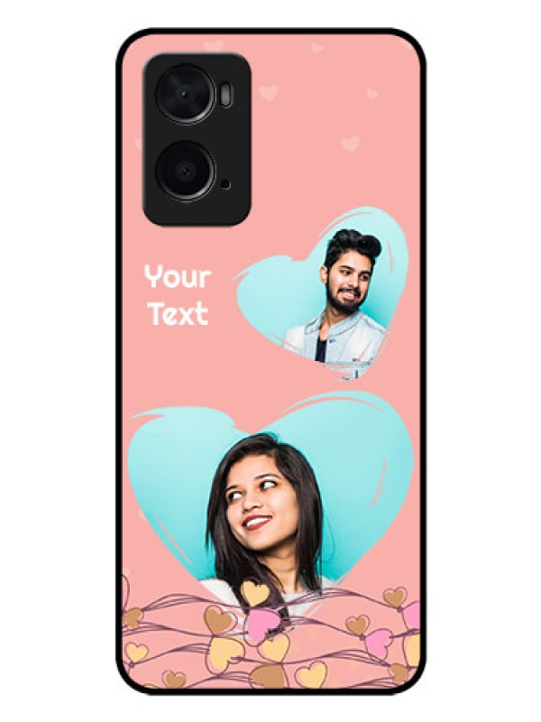 Custom Oppo A76 Custom Glass Mobile Case - Love Doodle Design