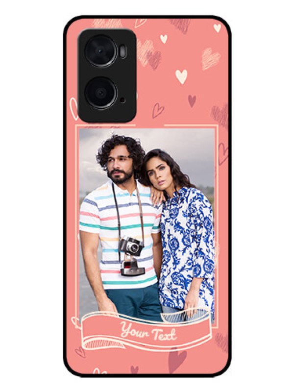 Custom Oppo A76 Custom Glass Phone Case - Love doodle art Design