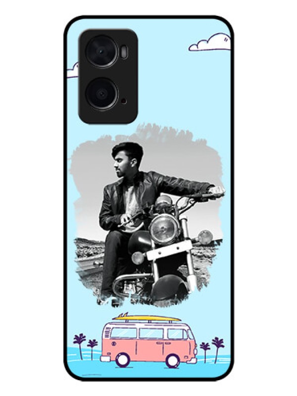 Custom Oppo A76 Photo Printing on Glass Case - Travel & Adventure Design