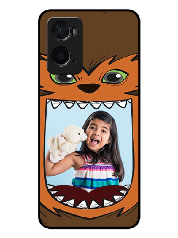 Custom Oppo A76 Photo Printing on Glass Case - Owl Monster Back Case Design