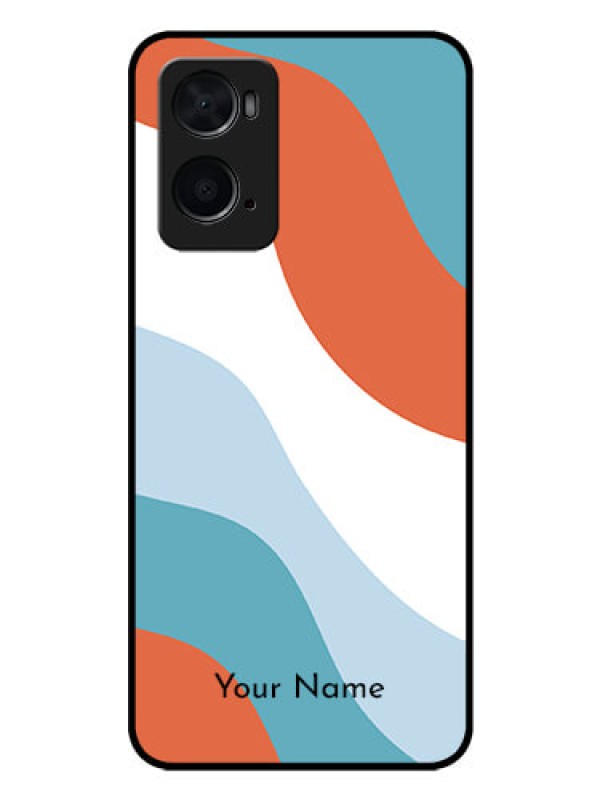 Custom Oppo A76 Custom Glass Mobile Case - coloured Waves Design