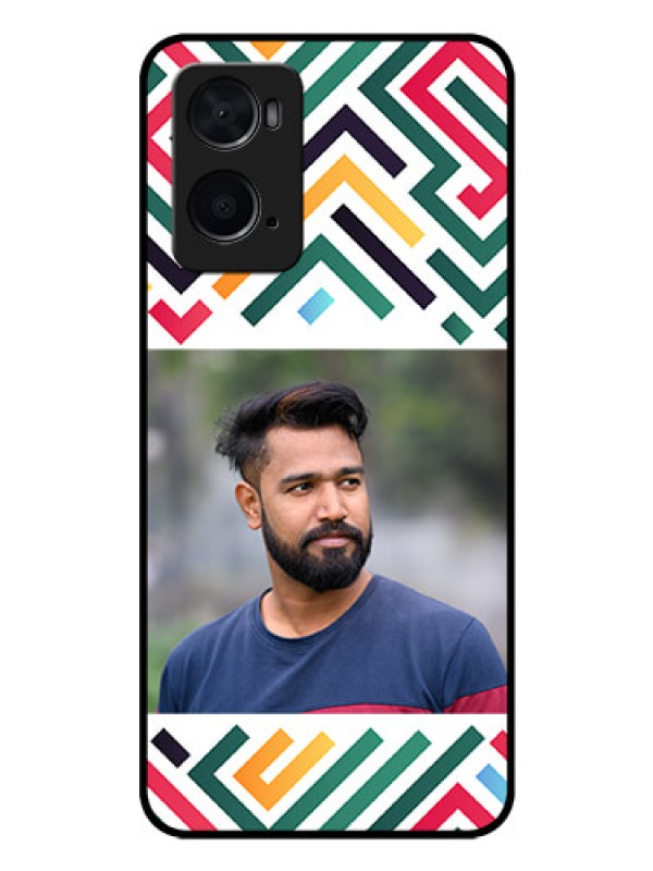 Custom Oppo A76 Personalized Glass Phone Case - Colorful Maze Pattern Design