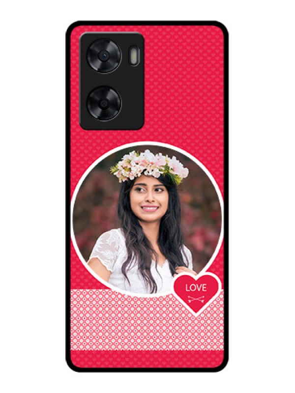 Custom Oppo A77 4G Personalised Glass Phone Case - Pink Pattern Design