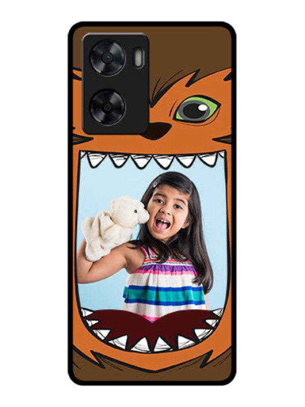 Custom Oppo A77 4G Photo Printing on Glass Case - Owl Monster Back Case Design