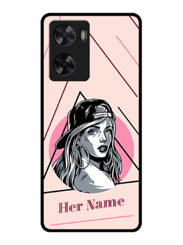 Custom Oppo A77 4G Personalized Glass Phone Case - Rockstar Girl Design