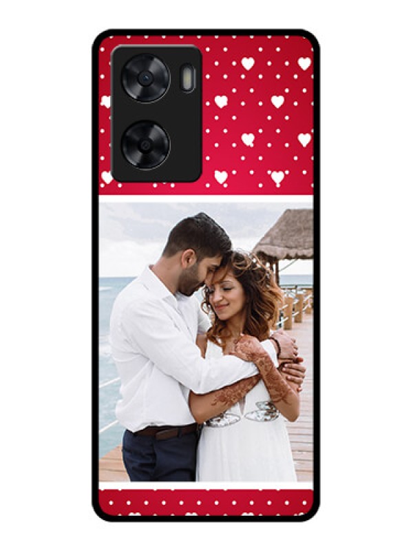 Custom Oppo A77s Photo Printing on Glass Case - Hearts Mobile Case Design