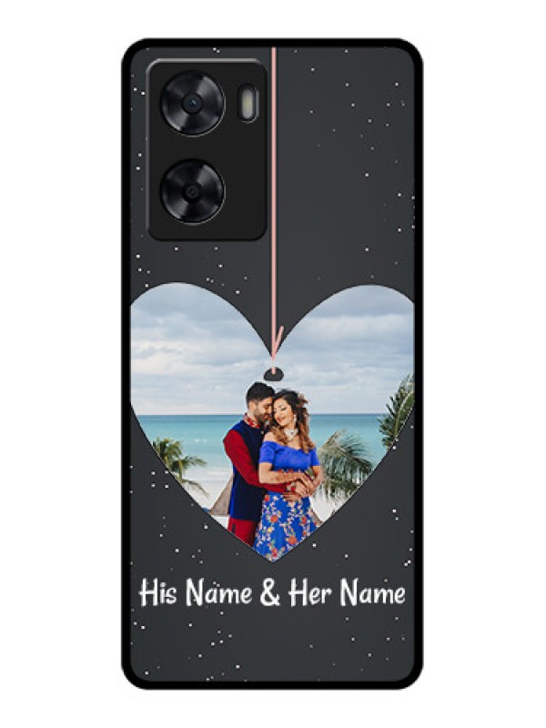 Custom Oppo A77s Custom Glass Phone Case - Hanging Heart Design