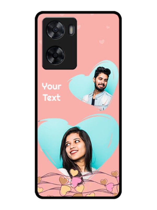 Custom Oppo A77s Custom Glass Mobile Case - Love Doodle Design