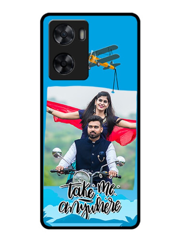 Custom Oppo A77s Custom Glass Mobile Case - Traveller Design
