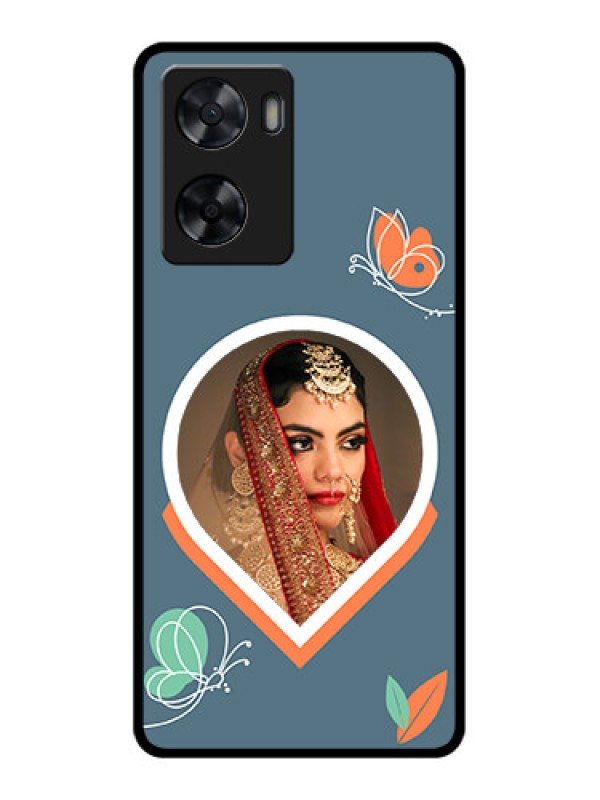 Custom Oppo A77s Custom Glass Mobile Case - Droplet Butterflies Design