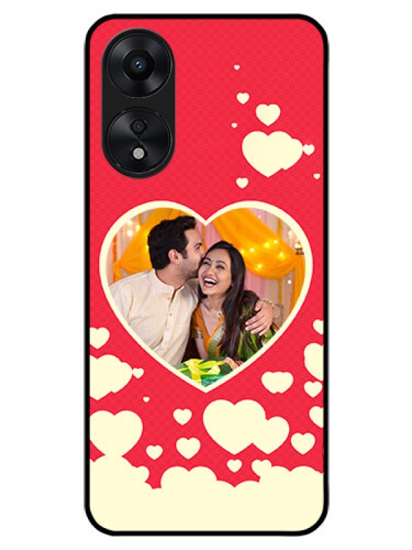 Custom Oppo A78 5G Custom Glass Mobile Case - Love Symbols Phone Cover Design