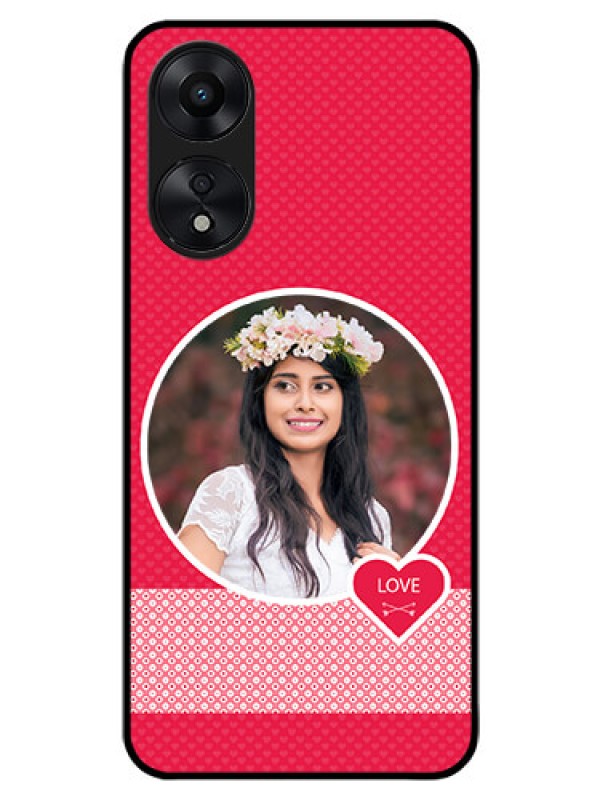 Custom Oppo A78 5G Personalised Glass Phone Case - Pink Pattern Design