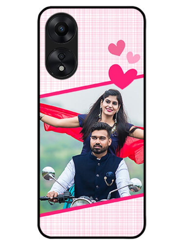 Custom Oppo A78 5G Custom Glass Phone Case - Love Shape Heart Design