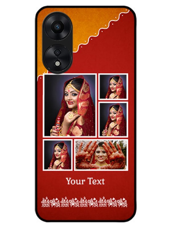 Custom Oppo A78 5G Personalized Glass Phone Case - Wedding Pic Upload Design