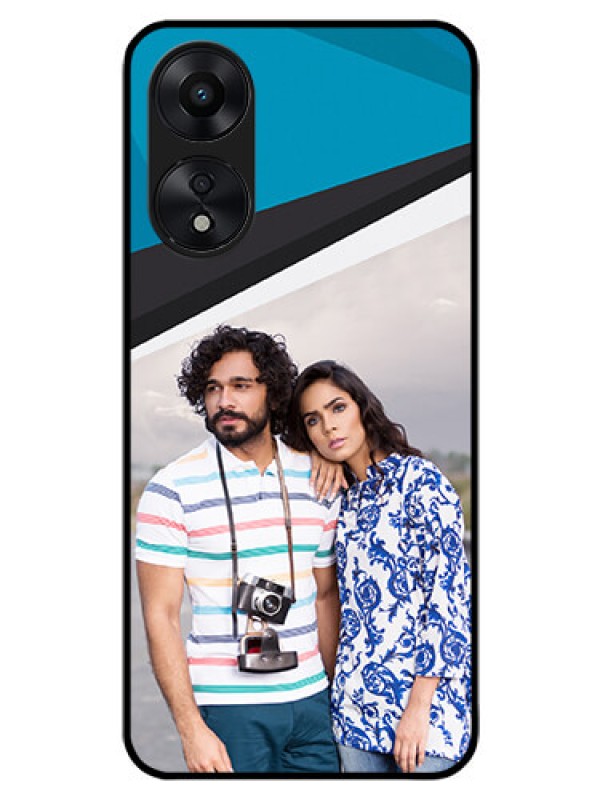 Custom Oppo A78 5G Photo Printing on Glass Case - Simple Pattern Photo Upload Design