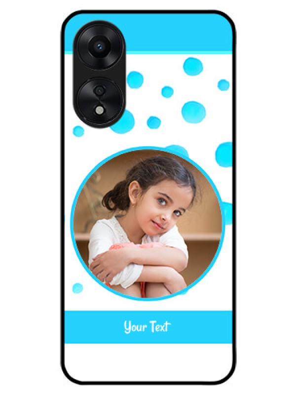 Custom Oppo A78 5G Photo Printing on Glass Case - Blue Bubbles Pattern Design