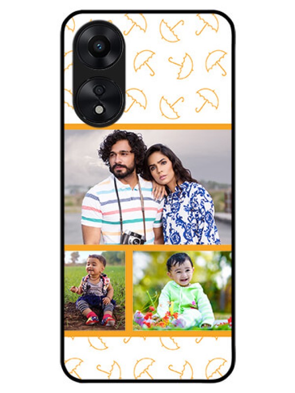 Custom Oppo A78 5G Custom Glass Mobile Case - Yellow Pattern Design