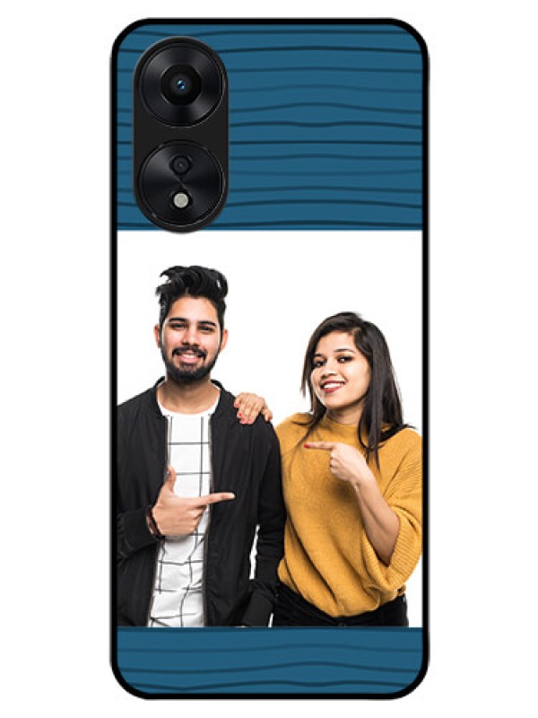 Custom Oppo A78 5G Custom Glass Phone Case - Blue Pattern Cover Design