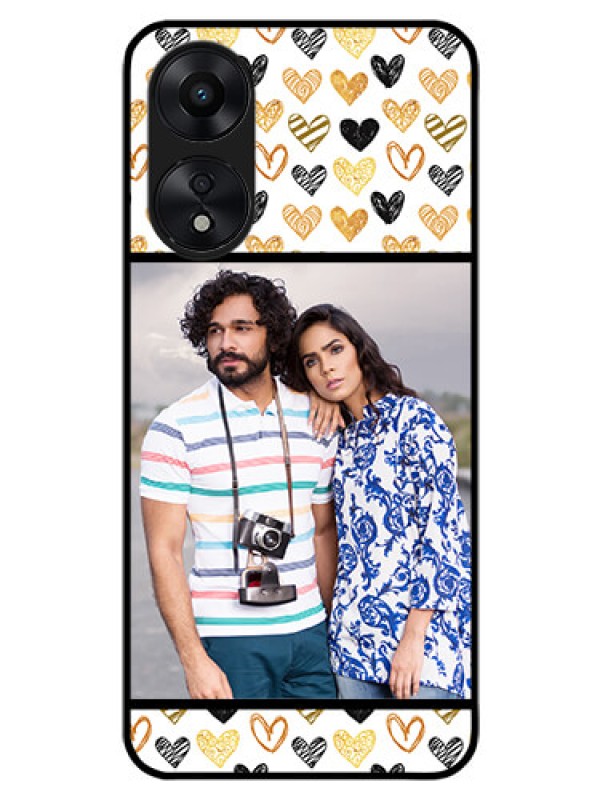 Custom Oppo A78 5G Photo Printing on Glass Case - Love Symbol Design