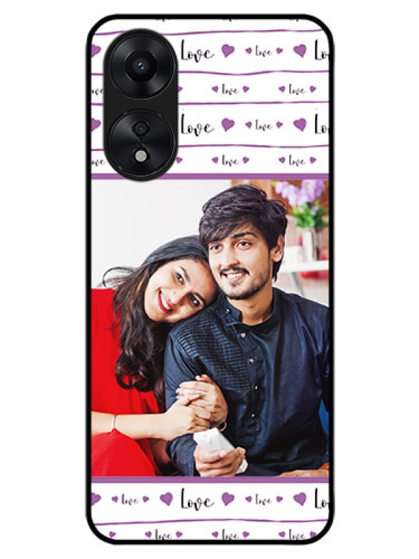 Custom Oppo A78 5G Custom Glass Mobile Case - Couples Heart Design