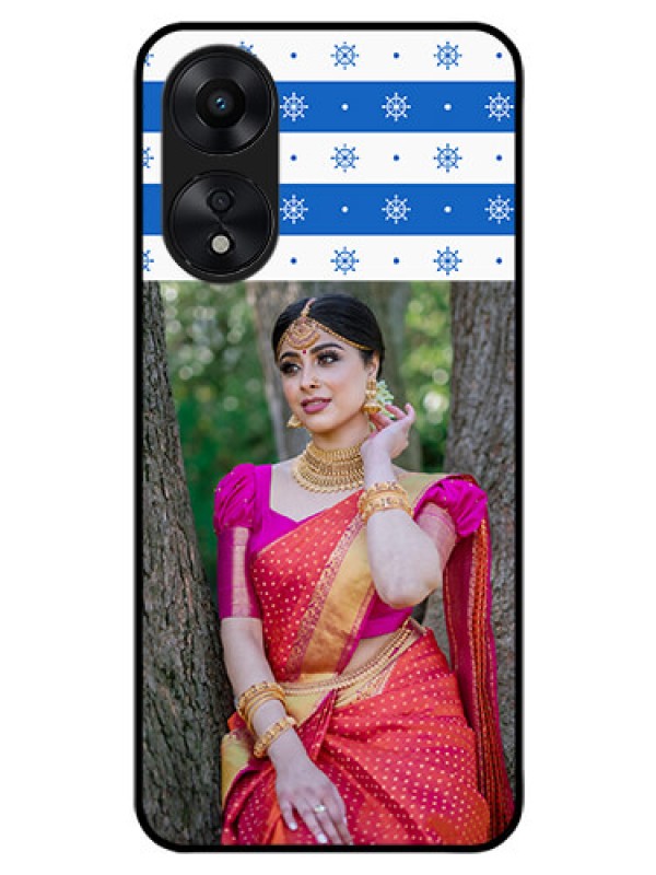 Custom Oppo A78 5G Photo Printing on Glass Case - Snow Pattern Design