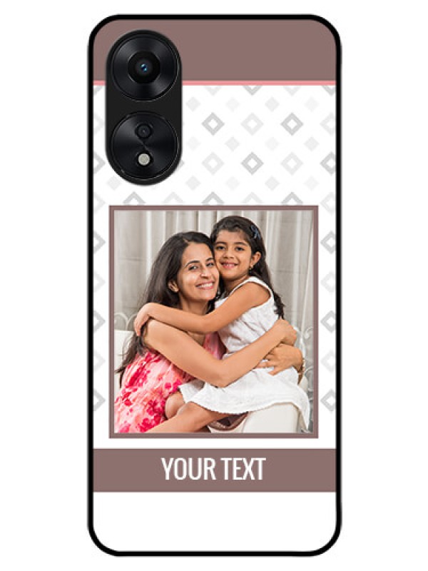 Custom Oppo A78 5G Photo Printing on Glass Case - Simple Diamond Design