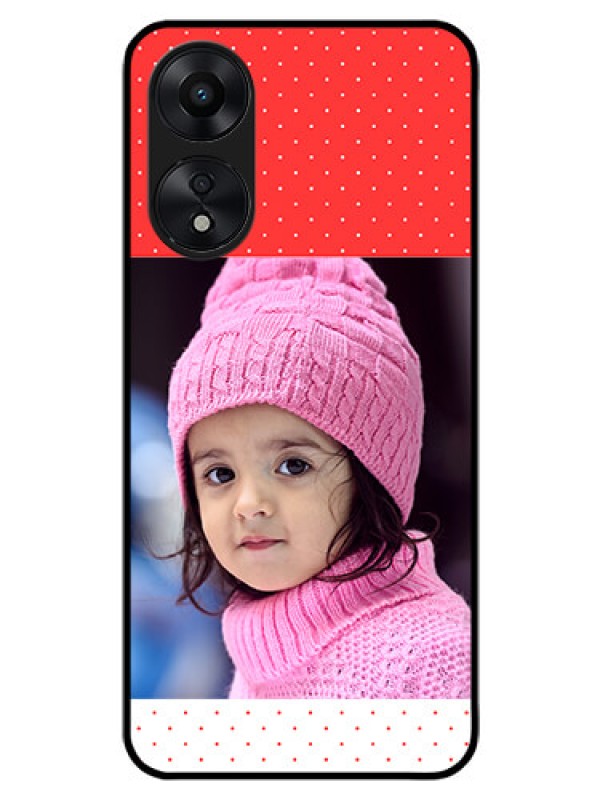 Custom Oppo A78 5G Photo Printing on Glass Case - Red Pattern Design
