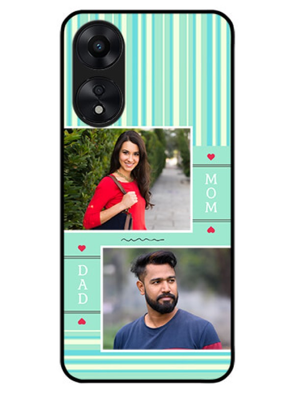 Custom Oppo A78 5G Custom Glass Phone Case - Mom & Dad Pic Design