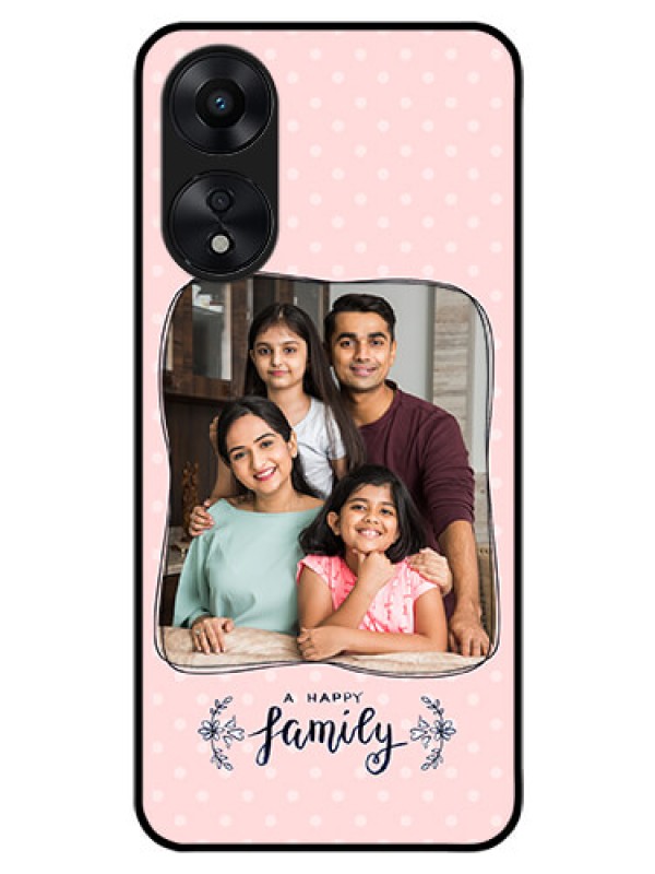Custom Oppo A78 5G Custom Glass Phone Case - Family with Dots Design