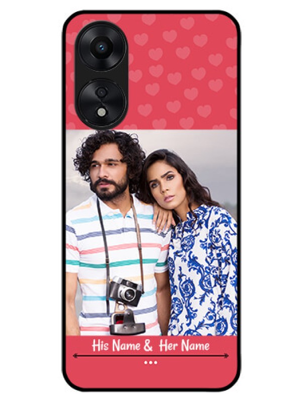 Custom Oppo A78 5G Photo Printing on Glass Case - Simple Love Design