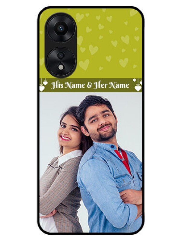 Custom Oppo A78 5G Custom Glass Phone Case - You & Me Heart Design