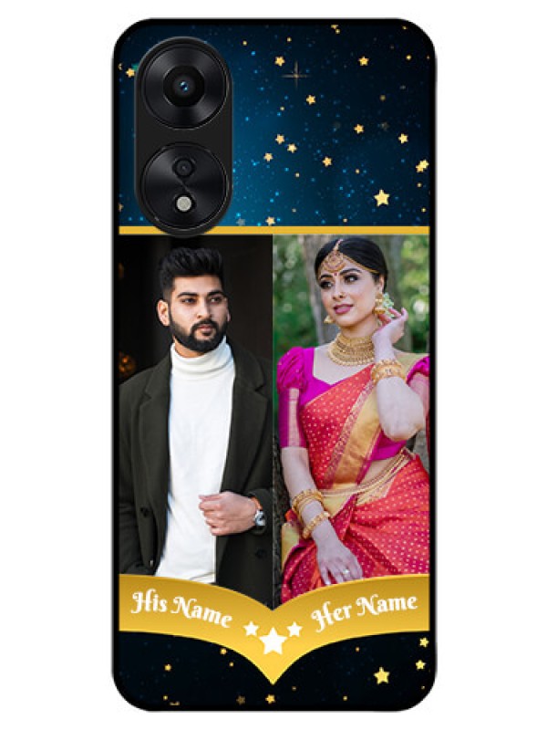 Custom Oppo A78 5G Custom Glass Phone Case - Galaxy Stars Backdrop Design