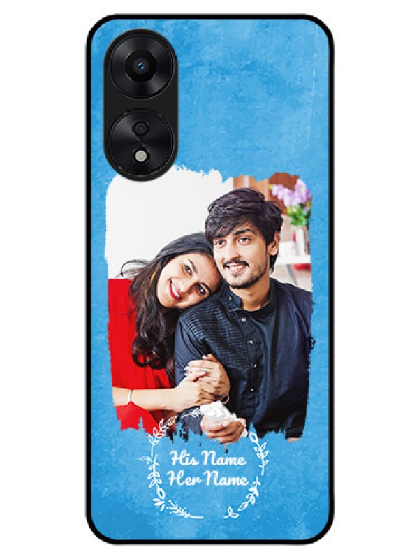 Custom Oppo A78 5G Custom Glass Phone Case - Blue Color Vintage Design