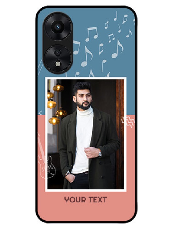 Custom Oppo A78 5G Photo Printing on Glass Case - with Color Musical Note Design