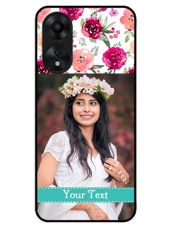 Custom Oppo A78 5G Custom Glass Phone Case - Watercolor Floral Design