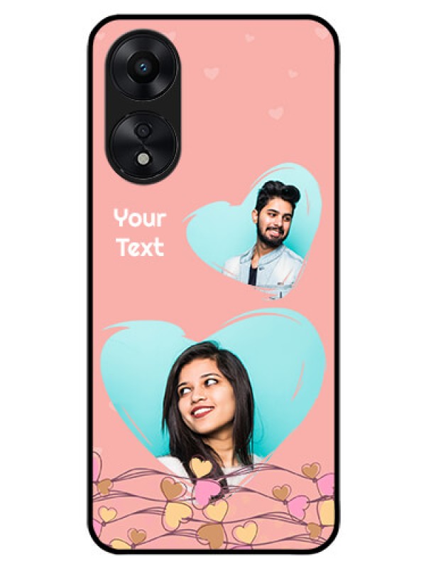 Custom Oppo A78 5G Custom Glass Mobile Case - Love Doodle Design