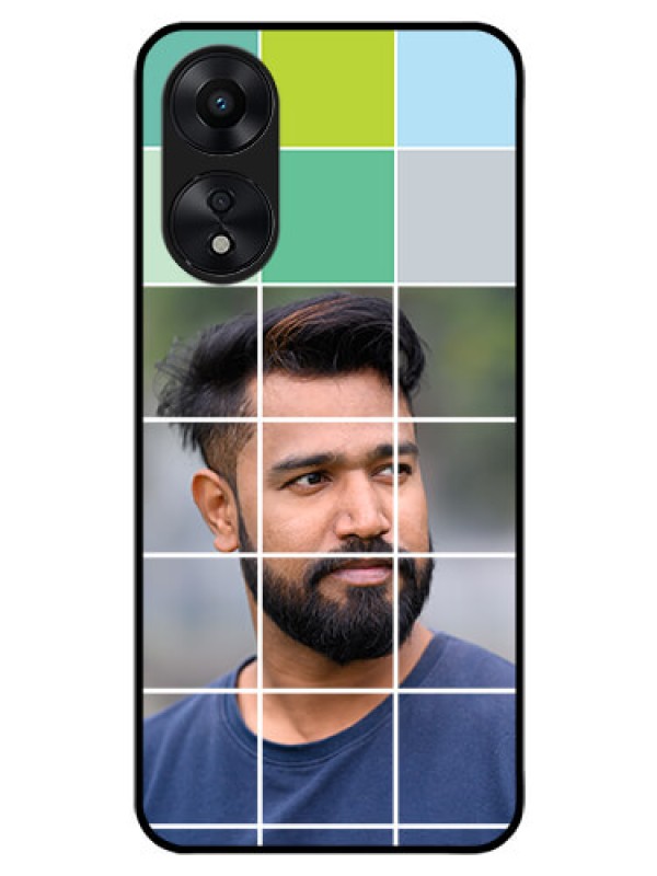 Custom Oppo A78 5G Photo Printing on Glass Case - with white box pattern