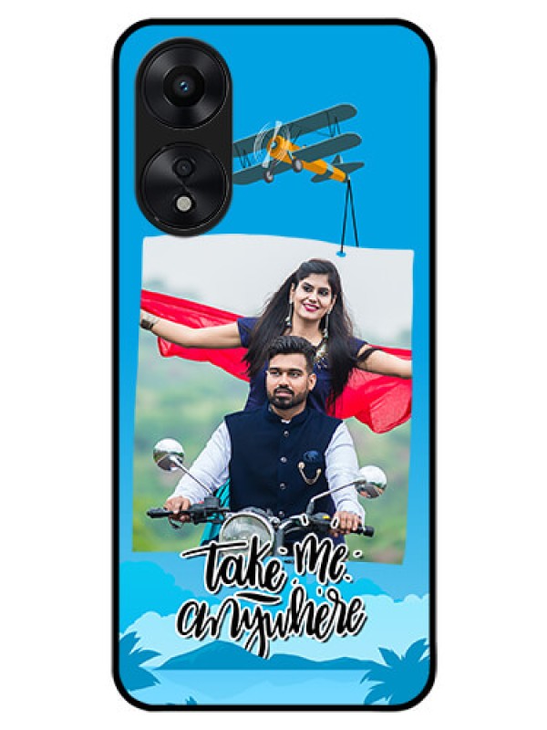 Custom Oppo A78 5G Custom Glass Mobile Case - Traveller Design