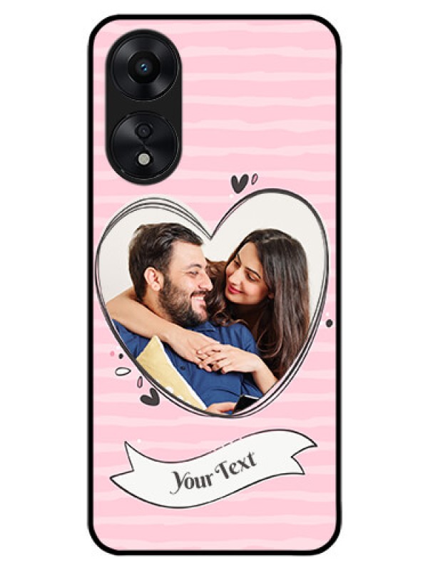 Custom Oppo A78 5G Custom Glass Phone Case - Vintage Heart Design
