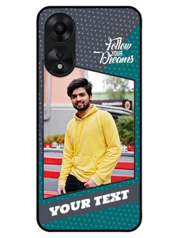 Custom Oppo A78 5G Personalized Glass Phone Case - Background Pattern Design with Quote