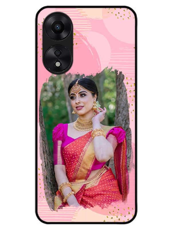 Custom Oppo A78 5G Personalized Glass Phone Case - Gold Glitter Splash Design