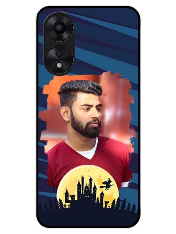 Custom Oppo A78 5G Photo Printing on Glass Case - Halloween Witch Design