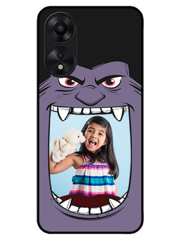 Custom Oppo A78 5G Custom Glass Phone Case - Angry Monster Design