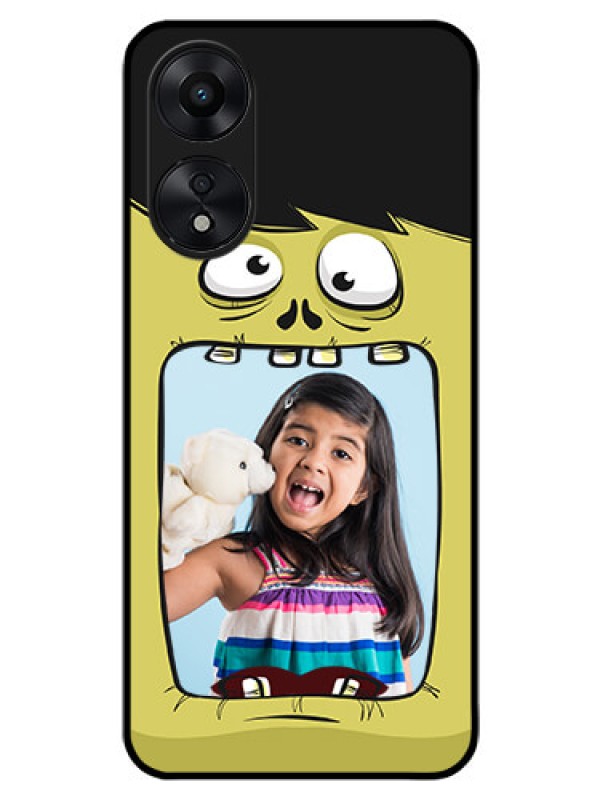 Custom Oppo A78 5G Personalized Glass Phone Case - Cartoon monster back case Design