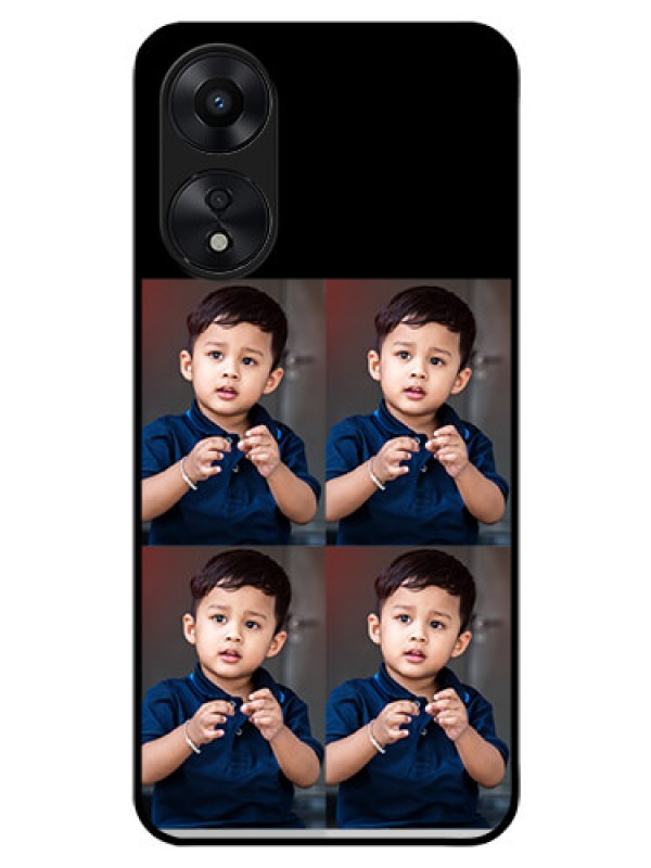 Custom Oppo A78 5G 4 Image Holder on Glass Mobile Cover