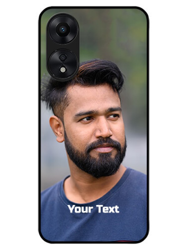 Custom Oppo A78 5G Glass Mobile Cover: Photo with Text