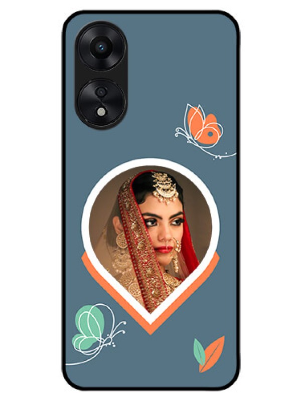 Custom Oppo A78 5G Custom Glass Mobile Case - Droplet Butterflies Design