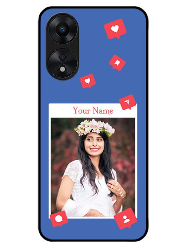 Custom Oppo A78 5G Custom Glass Phone Case - Like Share And Comment Design