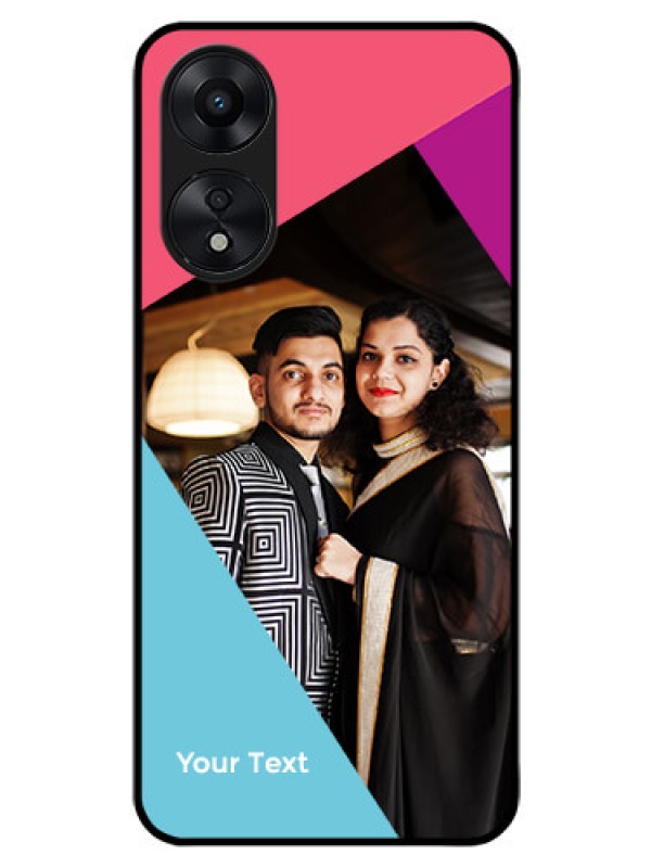 Custom Oppo A78 5G Custom Glass Mobile Case - Stacked Triple colour Design